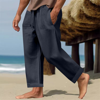 Men's Linen Pure Color Comfort Breathable Casual Pants
