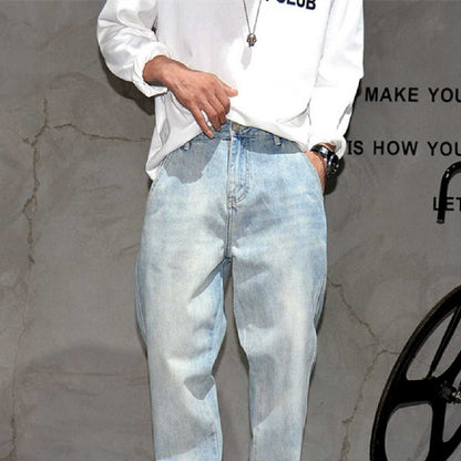 Fashionable All-match Light Blue Jeans For Men
