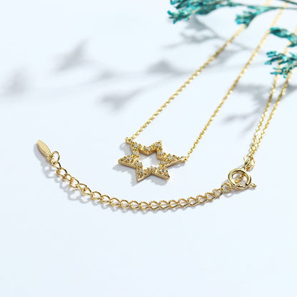 Jewelry Hexagon Star Necklace Clavicle Chain
