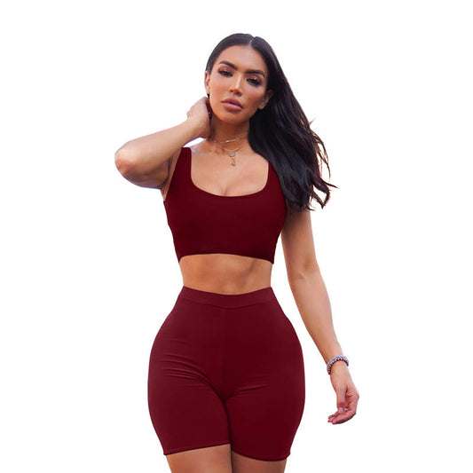 Top Shorts Chest Wrap Fashion  Set