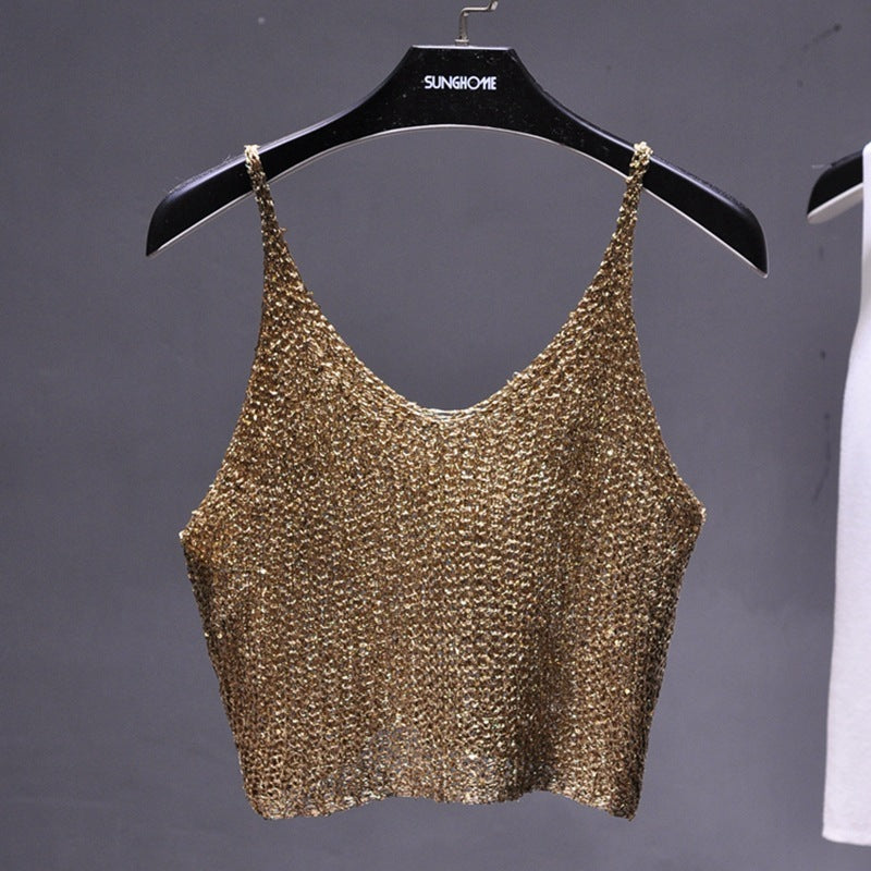Women's Hollow-out Midriff Sling Top