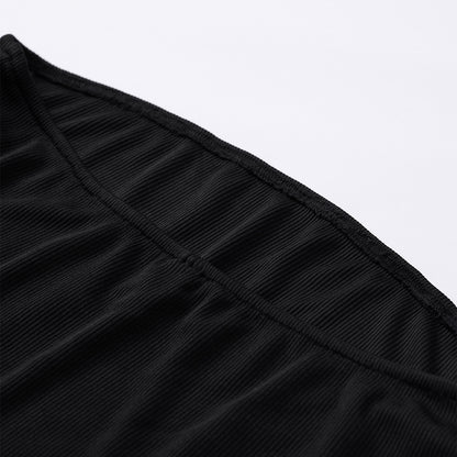 Strapless Pants Suit European And American Leisure Skinny Knit 2 Pieces Suit