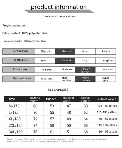 Spring Summer Slim-fit Casual Plaid Men's Suit Jackets