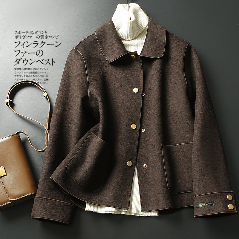 Double Sided Woolen Coat Women Short Short