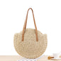 Simple Round Shoulder Bag Straw Handbag Summer Beach Bags