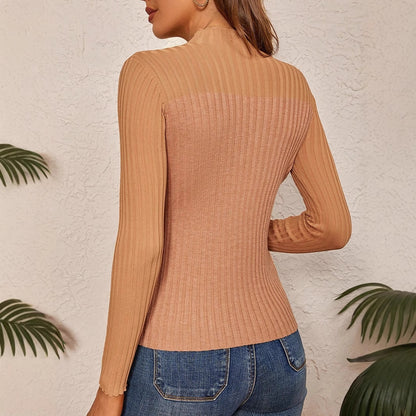 Women's Top Solid Color Long Sleeve Slim-fit Cardigan Sweater