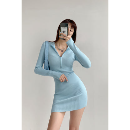 Women's Long Sleeve Knitted Tight Dress