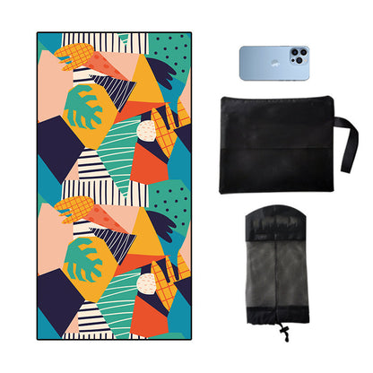 Microfiber Double Sided Fleece Reactive Print Swim Beach Towel