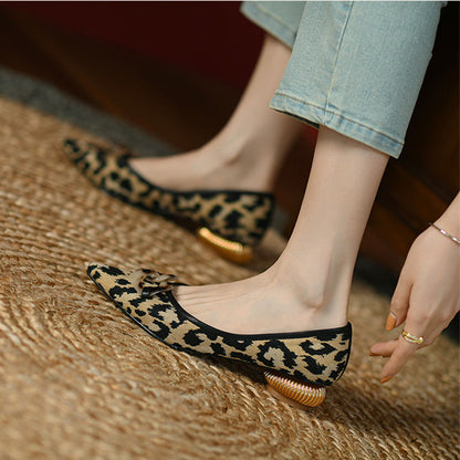 Retro Thick-heeled Low-heeled Single Shoes Women
