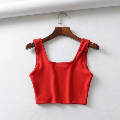 Solid color vest with shoulder straps