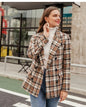 Winter double-breasted plaid blazer