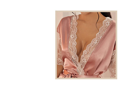 Silk Pajamas Suit For Home And Leisure