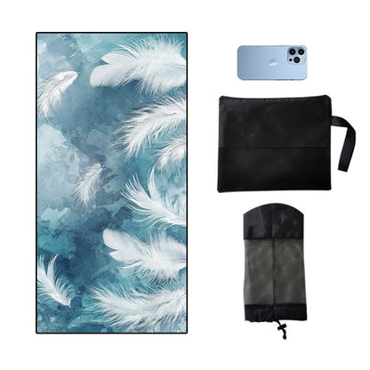 Microfiber Double Sided Fleece Reactive Print Swim Beach Towel