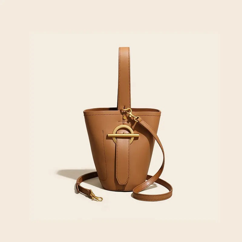 Genuine Leather Bucket Bag