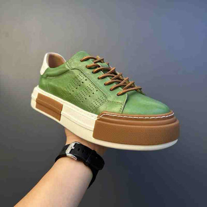 Genuine Leather Breathable Men's Shoes Casual Soft Leather Sneakers