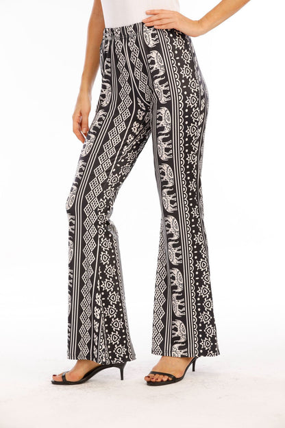Hip Retro Printed Bootleg Pants Casual Pants