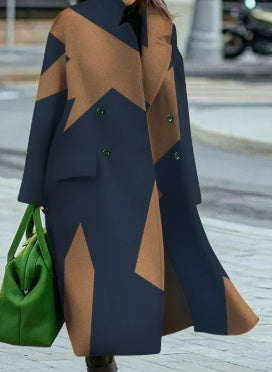 European And American Women's New Long Sleeved Large Woolen Overcoat