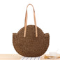 Simple Round Shoulder Bag Straw Handbag Summer Beach Bags