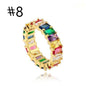 Seven colored zircon rings
