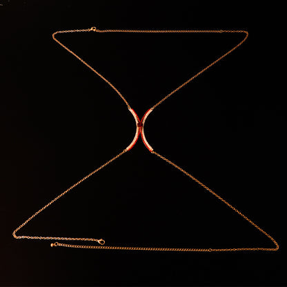 Women's Fashion Simple Rhinestone Chest Chain