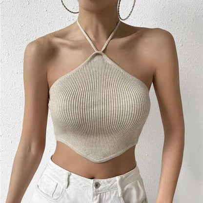 Fashion Lace-up Knitted Vest Top For Women