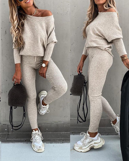 Women's off the shoulder casual suit