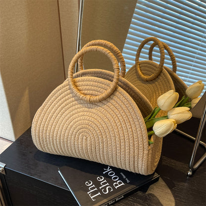 New Urban Simple Holiday Casual Handbag Fashion Trend Woven Bag