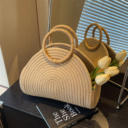 New Urban Simple Holiday Casual Handbag Fashion Trend Woven Bag