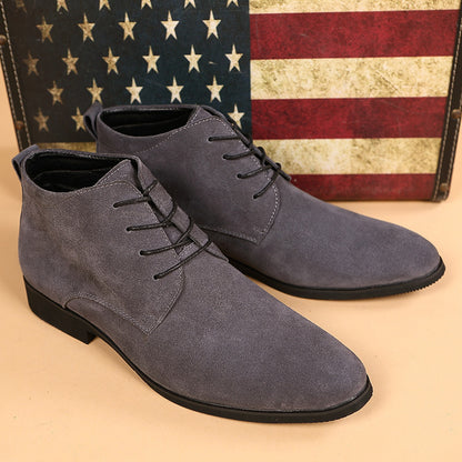 Men's Mid-top Lace-up Pointed Casual Shoes