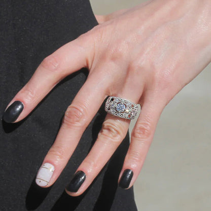 Retro Luxury Hollow Design Ring Women