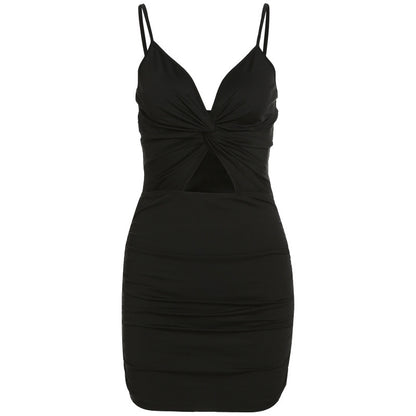 Sling Low Cut Hollow Slim Fit Hip Dress