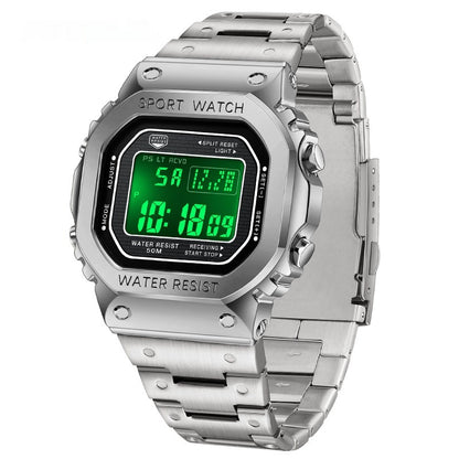 Alarm Clock Multifunctional Sport Watch Square Fashion Hand-lifting Light Waterproof