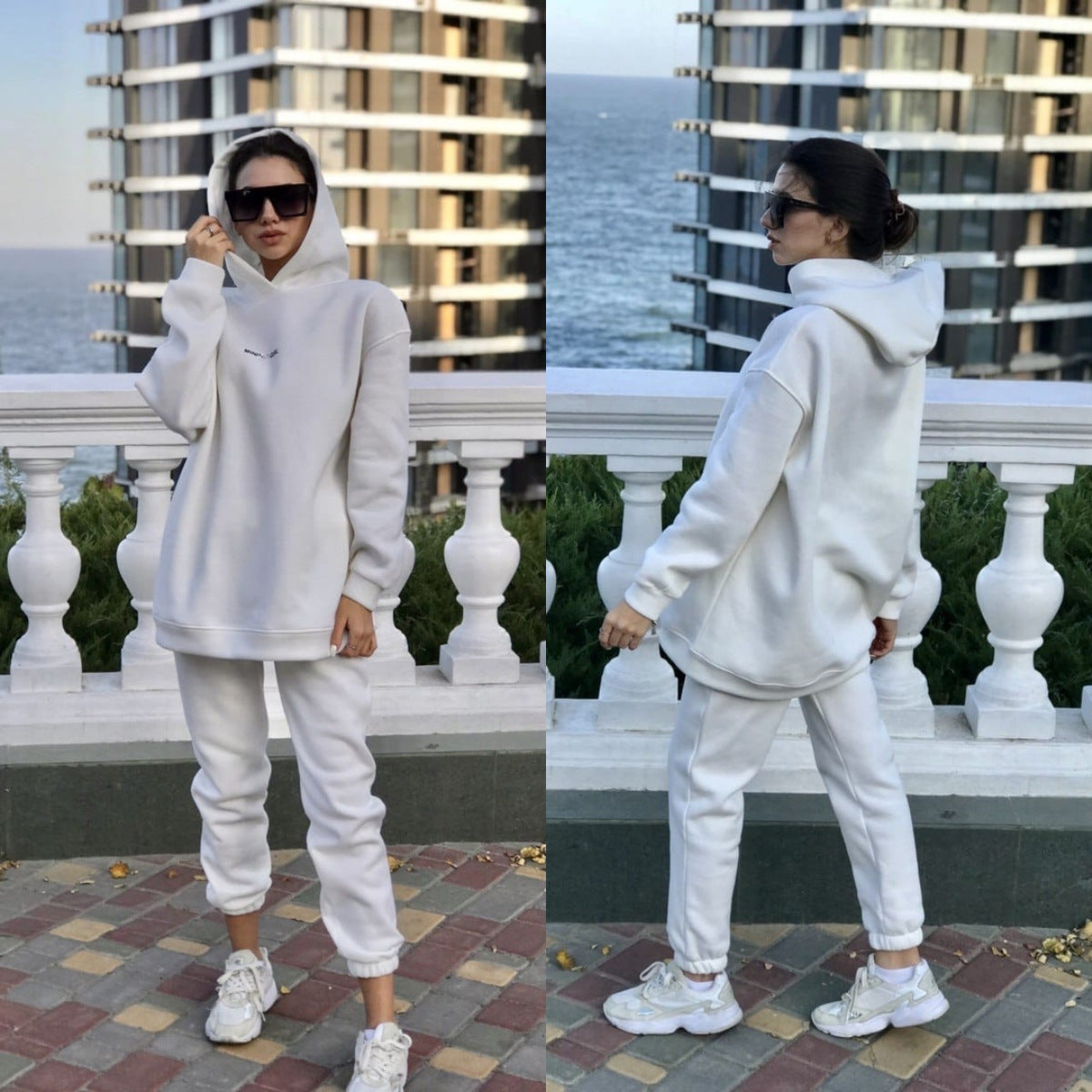 Hooded  Casual Sweater Suit