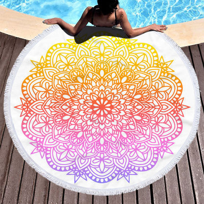 Microfiber 3D Printed Round Beach Towel