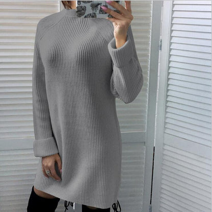 Casual Turtleneck Long Sleeve Dress