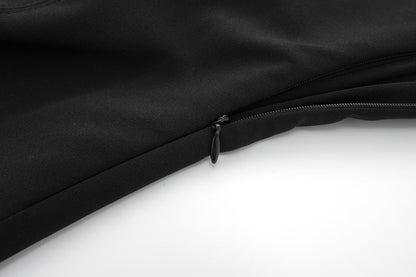 Black Heart Shape Collar Off-the-shoulder Design Jumpsuit