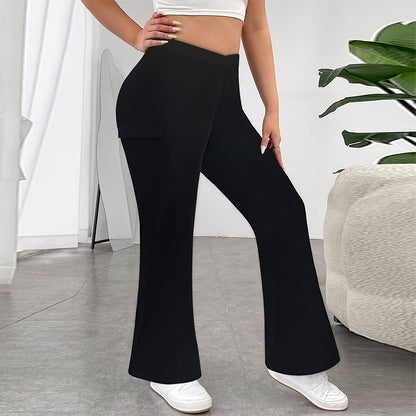 Ins European And American Fashion Slim Fit Plus Size Black Trousers