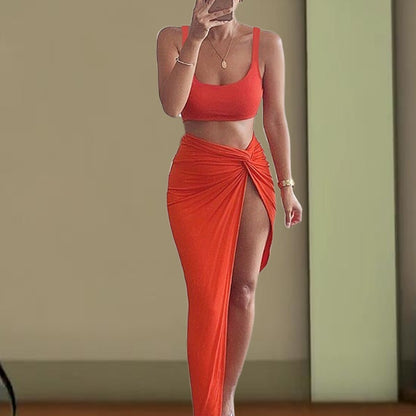 Women's Solid Color Tube Top Dress