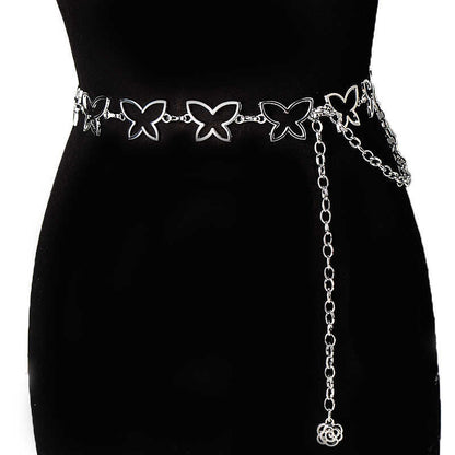 Fashionable All-match Plus Size Lengthened Metal Butterfly Waist Chain