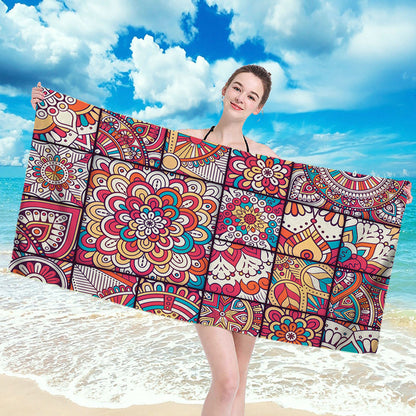Microfiber Printed Beach Towel To Wipe Sweat