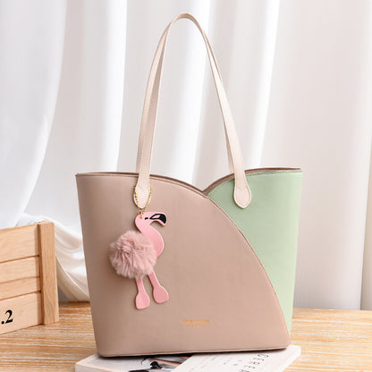 Popular Bag Hit Color Tote Bag Nordic Style Fashion Satchel Net Red Female Bag