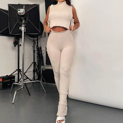 Sleeveless Vest Suit Women Foreign Trade Sports Trousers