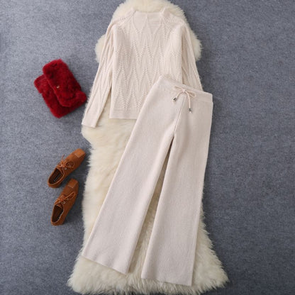 Sweater Two-piece Long Sleeve Temperament Commuter Knitting