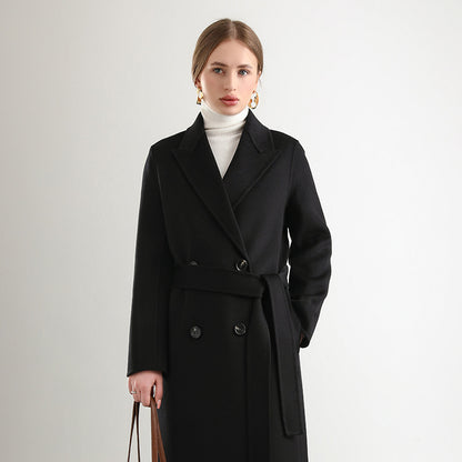 Women's Mid-length Woolen Wool Overcoat Coat