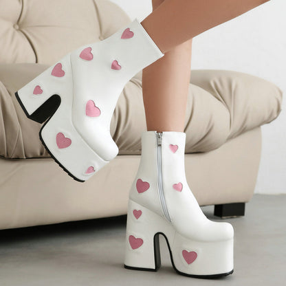 Muffin Thick Bottom Chunky Heel High Heel Martin Boots