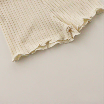 Children's Ribbed Suspenders Pajamas Suit