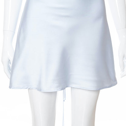 Fashion Lace Up Low Cut High Waist Sexy Dress