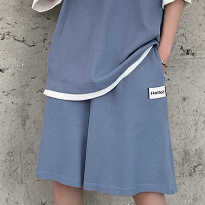 Summer Fake Two-piece Men's All-match Loose Sports Top