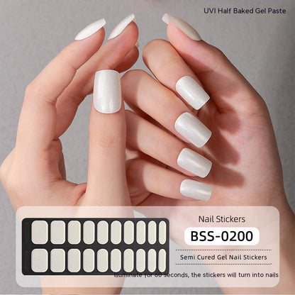 Gel Nail Stickers Pure Color UV Semi-curing Phototherapy