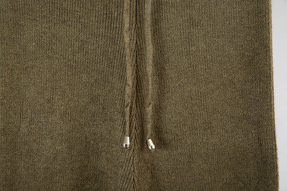 V-neck Cardigan Sweater Wide-leg Pants Suit